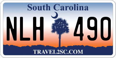 SC license plate NLH490