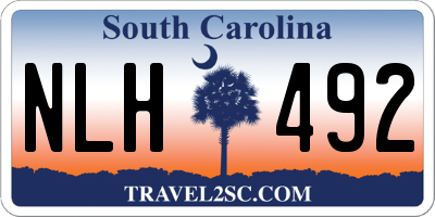 SC license plate NLH492