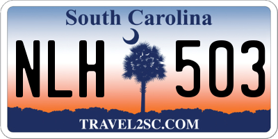 SC license plate NLH503