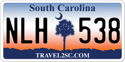 SC license plate NLH538