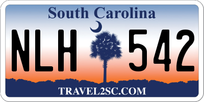 SC license plate NLH542