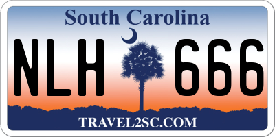 SC license plate NLH666