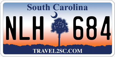 SC license plate NLH684