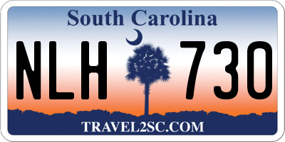 SC license plate NLH730