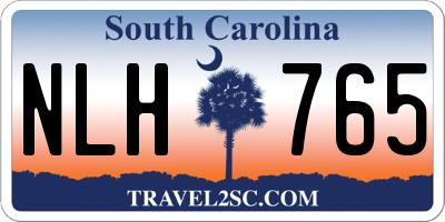 SC license plate NLH765