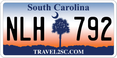 SC license plate NLH792