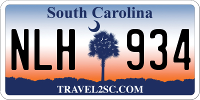 SC license plate NLH934