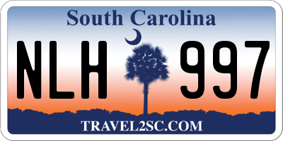 SC license plate NLH997