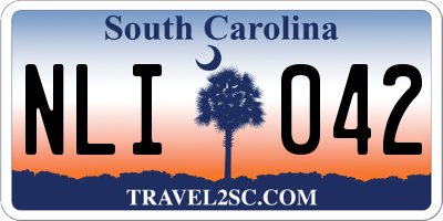 SC license plate NLI042