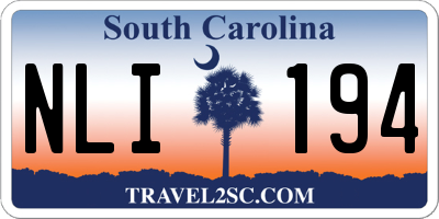 SC license plate NLI194