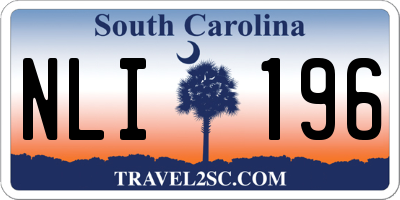 SC license plate NLI196