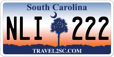 SC license plate NLI222