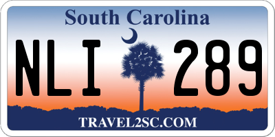 SC license plate NLI289
