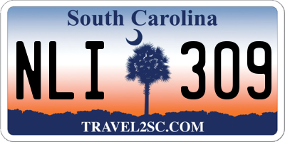SC license plate NLI309