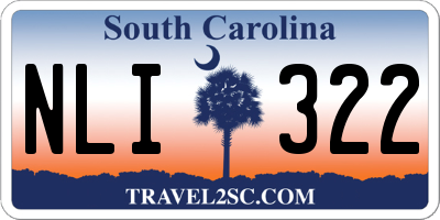 SC license plate NLI322