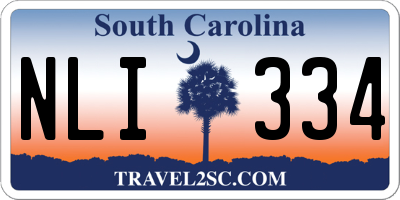 SC license plate NLI334