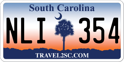SC license plate NLI354