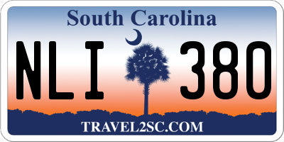 SC license plate NLI380