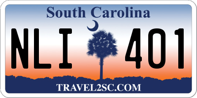 SC license plate NLI401