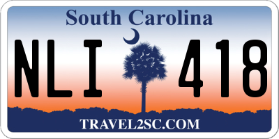 SC license plate NLI418