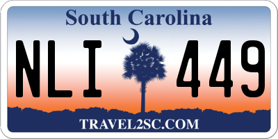 SC license plate NLI449