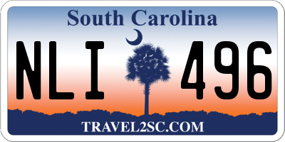 SC license plate NLI496