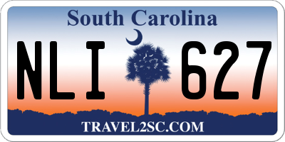SC license plate NLI627
