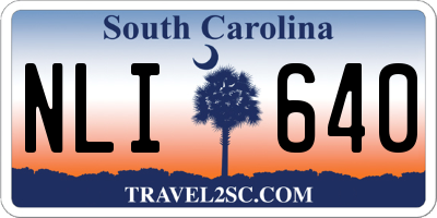 SC license plate NLI640