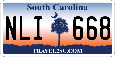 SC license plate NLI668