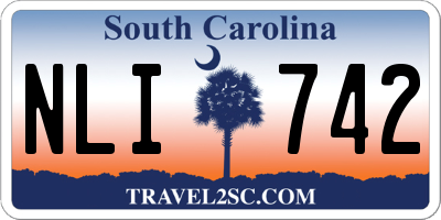 SC license plate NLI742