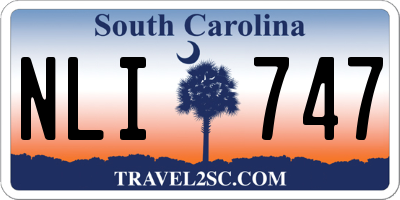 SC license plate NLI747