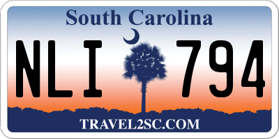 SC license plate NLI794