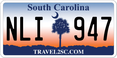 SC license plate NLI947