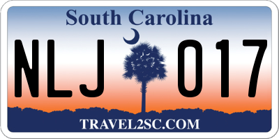 SC license plate NLJ017