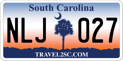 SC license plate NLJ027