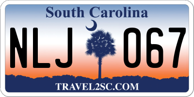 SC license plate NLJ067