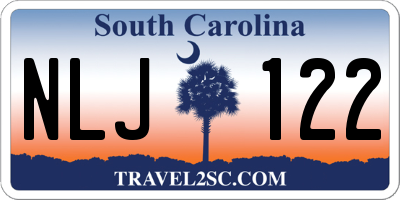 SC license plate NLJ122