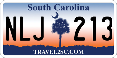 SC license plate NLJ213