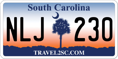 SC license plate NLJ230
