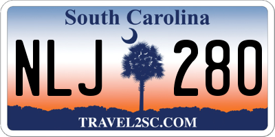 SC license plate NLJ280