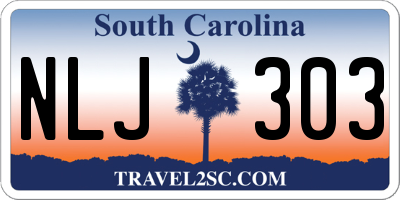 SC license plate NLJ303