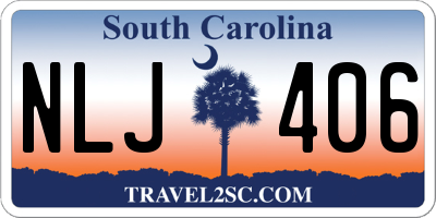 SC license plate NLJ406