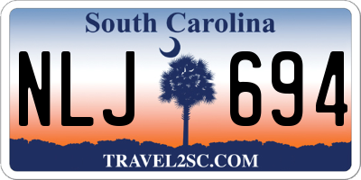 SC license plate NLJ694