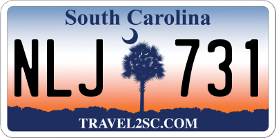 SC license plate NLJ731