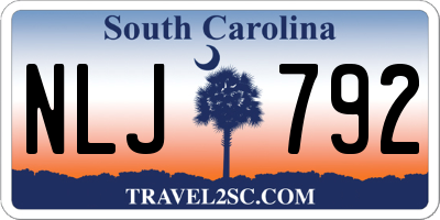 SC license plate NLJ792