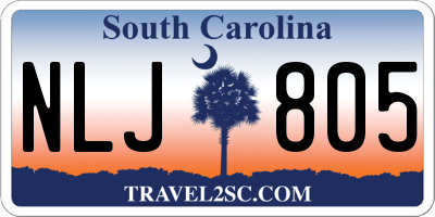 SC license plate NLJ805