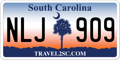 SC license plate NLJ909