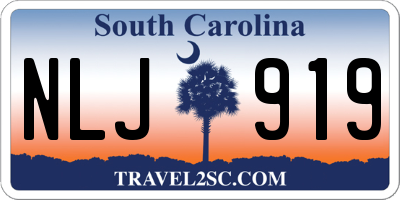 SC license plate NLJ919