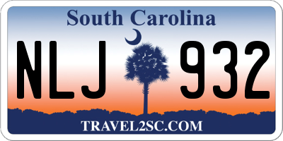SC license plate NLJ932