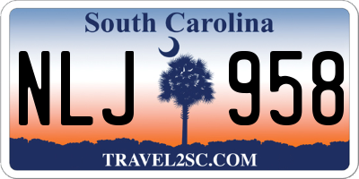 SC license plate NLJ958